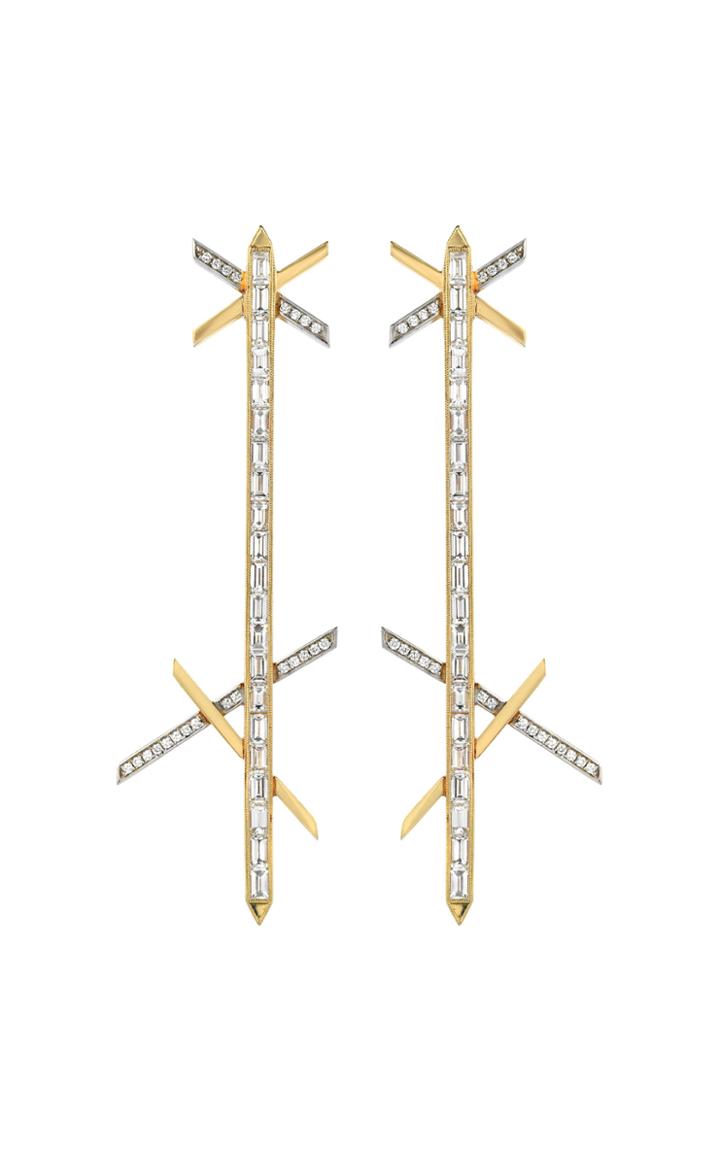 Moda Operandi Emily P. Wheeler 18k Yellow & White Gold X Earrings