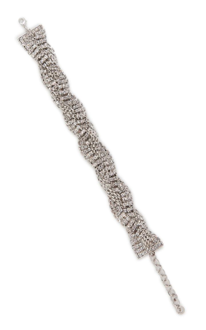 Alessandra Rich Silver-tone Crystal Choker