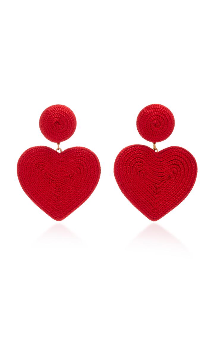 Moda Operandi Rebecca De Ravenel Cora Silk Cord Heart Earrings