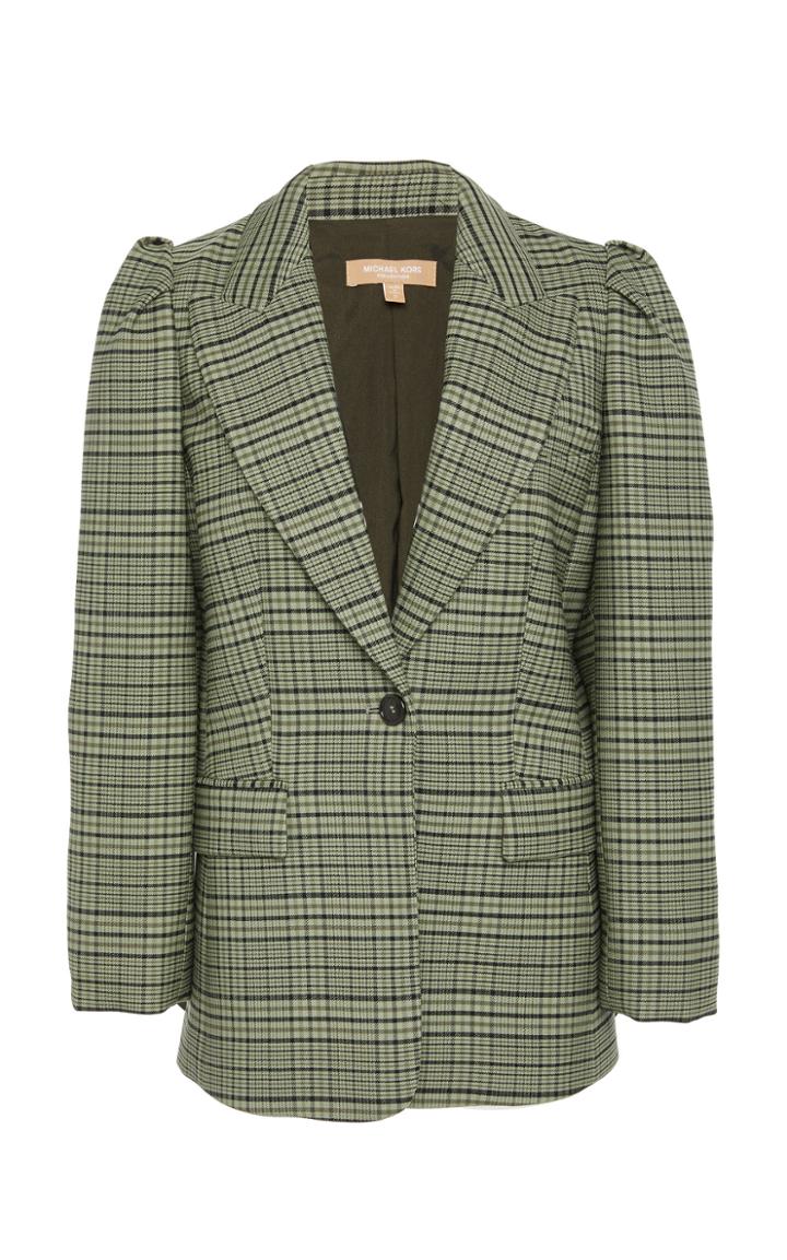 Michael Kors Collection Puff Sleeve Wool-blend Blazer
