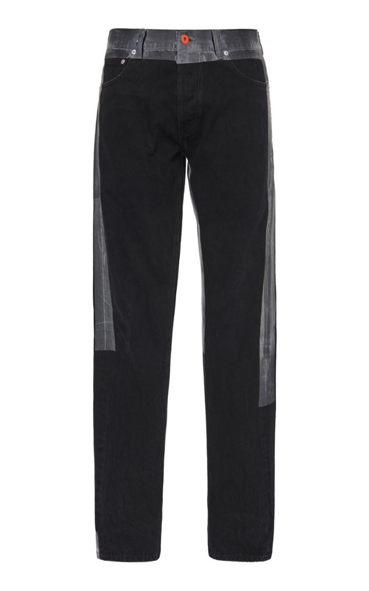 Heron Preston Contrast Panel Straight-leg Jeans Size: 30
