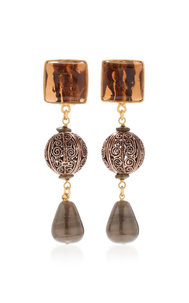 Loulou De La Falaise 24k Gold-plated And Beaded Earrings