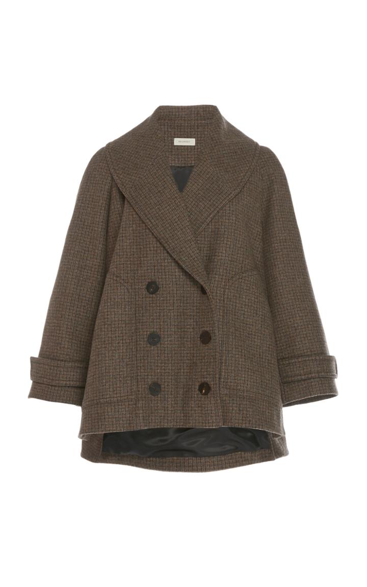Delpozo Virgin Wool Tweed Peacoat
