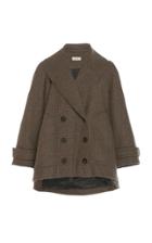 Delpozo Virgin Wool Tweed Peacoat