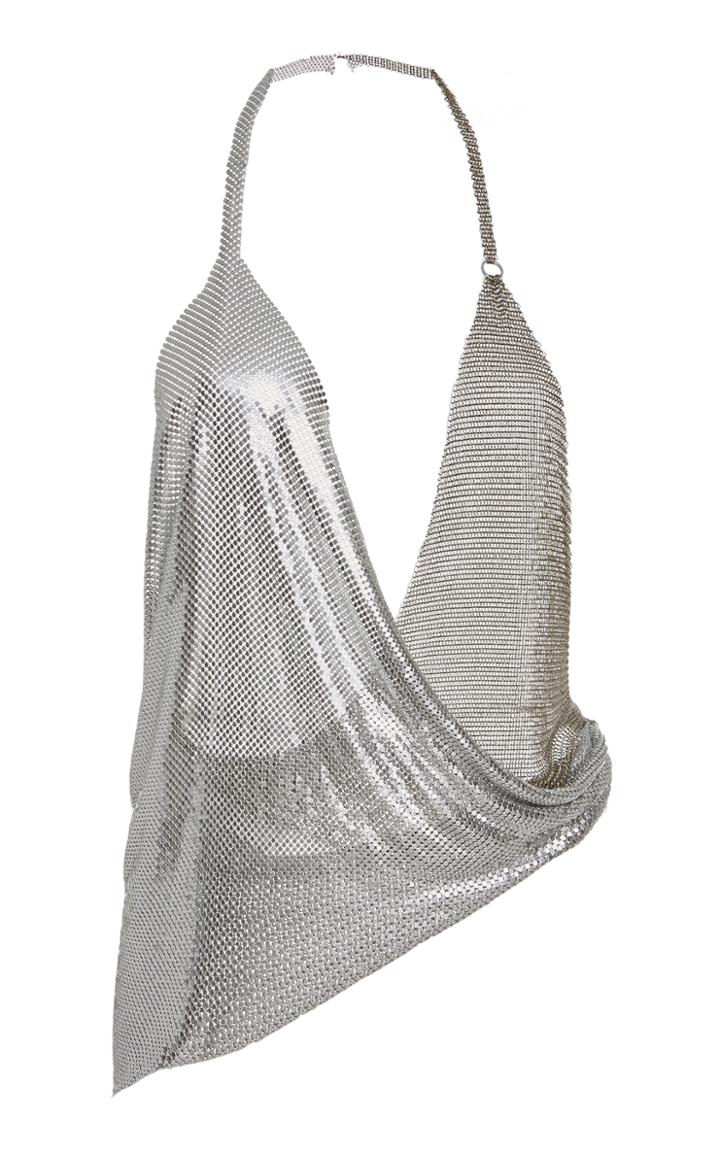 Fannie Schiavoni Draped Metal Mesh Top