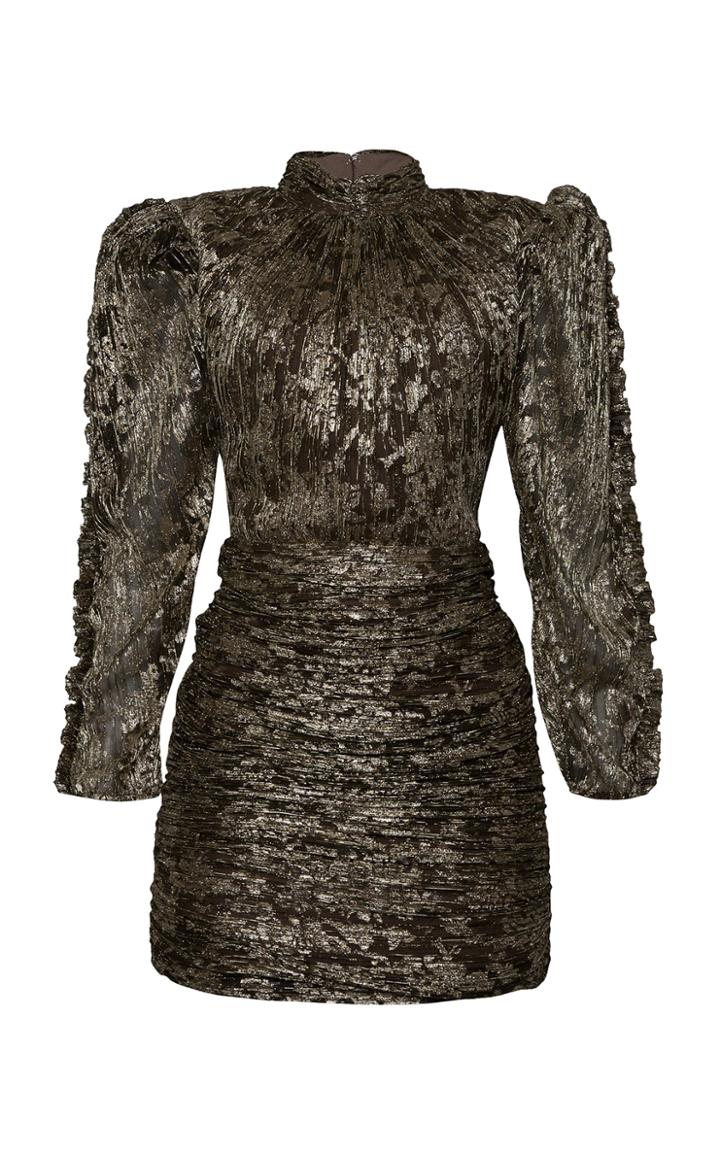 Moda Operandi Jonathan Simkhai Ashe Plisse Metallic Jacquard Mini Dress
