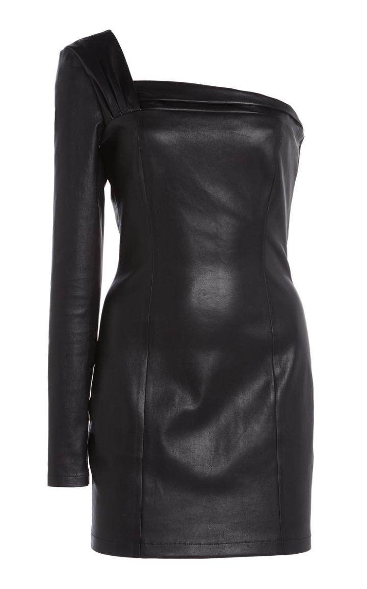 Moda Operandi Zeynep Aray Asymmetric Stretch Leather Dress