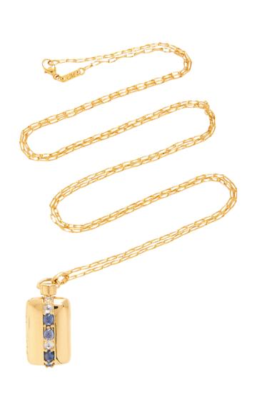 Monica Rich Kosann Sapphire Rectangular Locket Necklace