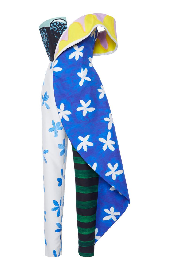 Moda Operandi Moschino Drape-effect Printed Cady Jumpsuit Size: 36