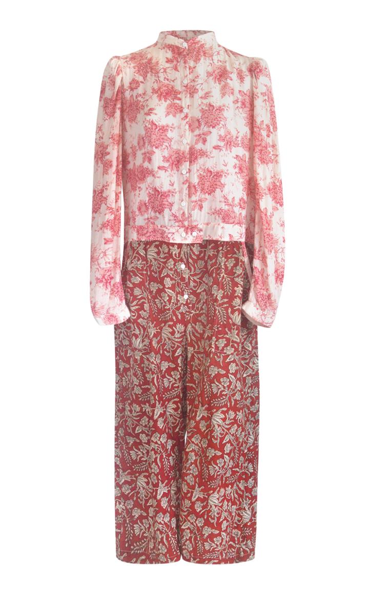 Moda Operandi Alix Of Bohemia Marta Patchwork Printed Cotton-silk Jumpsuit