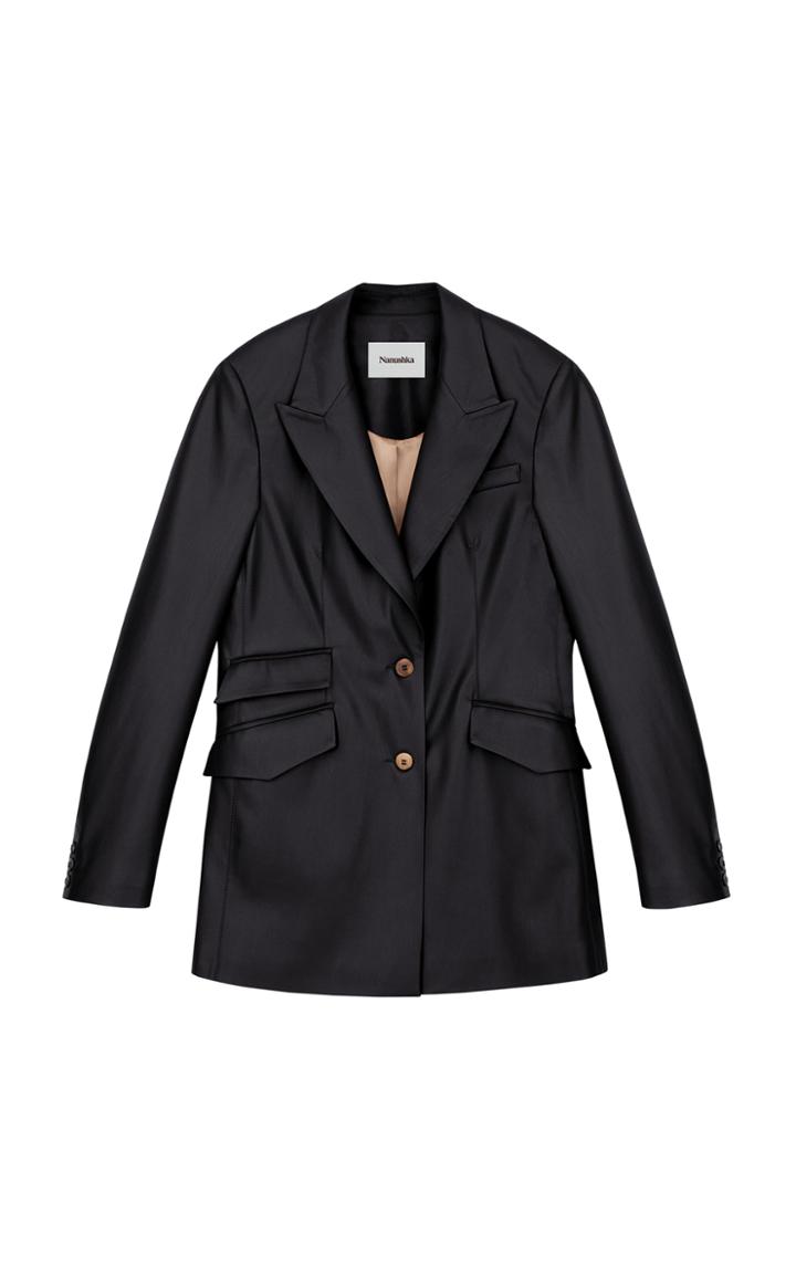 Nanushka Cancun Vegan Leather Double-pocket Blazer