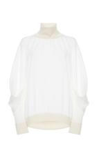 Agnona Crepe De Chine Turtleneck Top