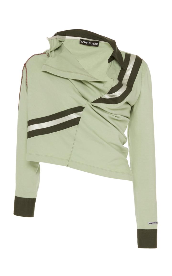 Moda Operandi Y/project Twist-detailed Cotton-blend Top Size: 36