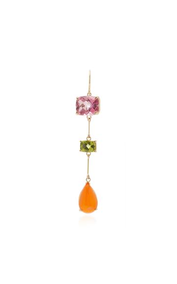 Carole Le Bris Perez Single Marie Antoinette Triple Stone Long Earring