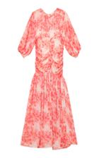 Moda Operandi Bytimo Ruched Printed Chiffon Maxi Dress