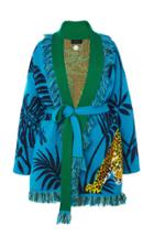 Moda Operandi Alanui Jaguar Jacquard-knit Cashmere Fringed Cardigan Size: Xs