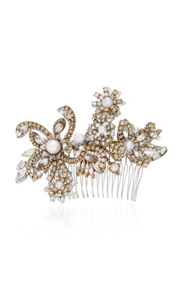 Erickson Beamon My One And Only 24k Gold-plated Crystal And Pearl Hair Comb