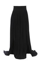 Moda Operandi Balmain Front-slit Pleated Jersey Maxi Skirt Size: 34