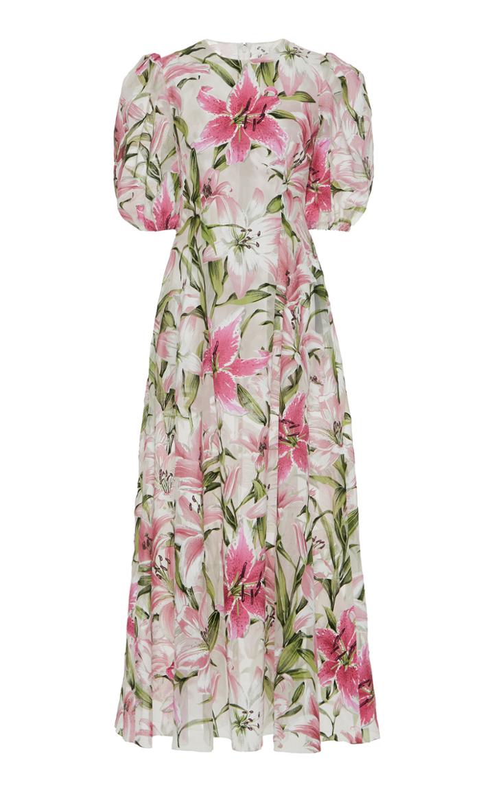 Dolce & Gabbana Floral-print Crepe Midi Dress Size: 36