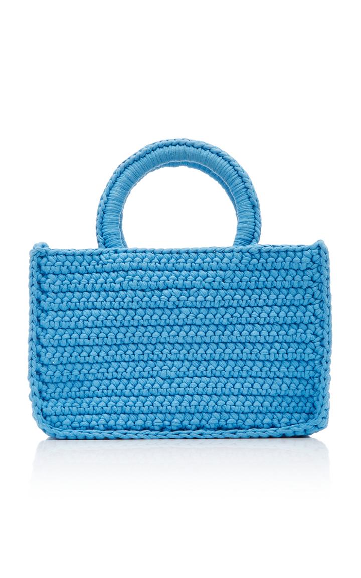 Mizele Fishnet Raffia Tote Bag