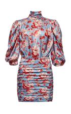 Magda Butrym Setubal Ruched Floral-print Silk-satin Mini Dress
