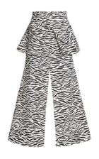 Moda Operandi A.w.a.k.e. Mode Pocket-detailed Zebra-print Cotton Midi Skirt
