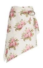 Paco Rabanne Floral Asymmetric Cotton-blend Skirt