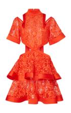 David Koma Cutout Layered Lace Dress