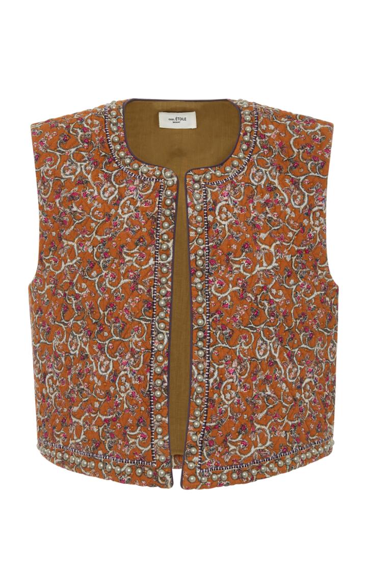 Isabel Marant Toile Haphir Quilted Cotton Blend Vest