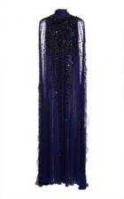 Moda Operandi Alberta Ferretti Chiffon Draped Embellished Sleeveless Gown With Neckt