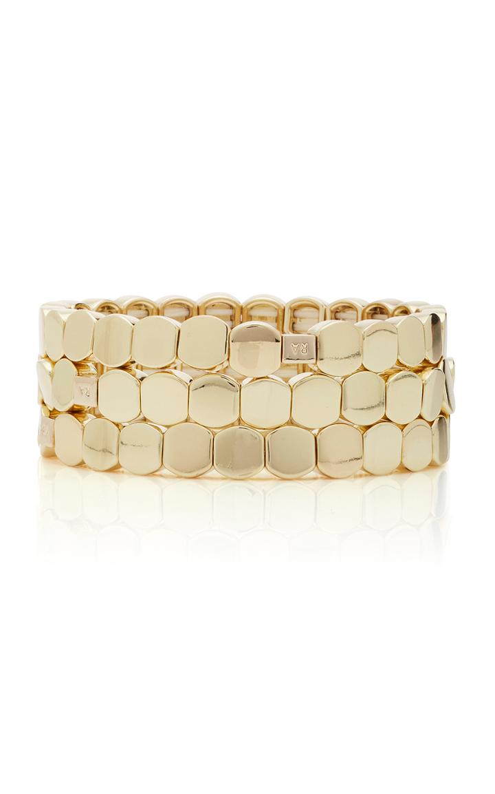 Roxanne Assoulin Set-of-three Stretch Enamel Honeycomb Bracelets