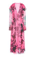 Carolina Herrera Long Sleeve Ruffle Detail Dress