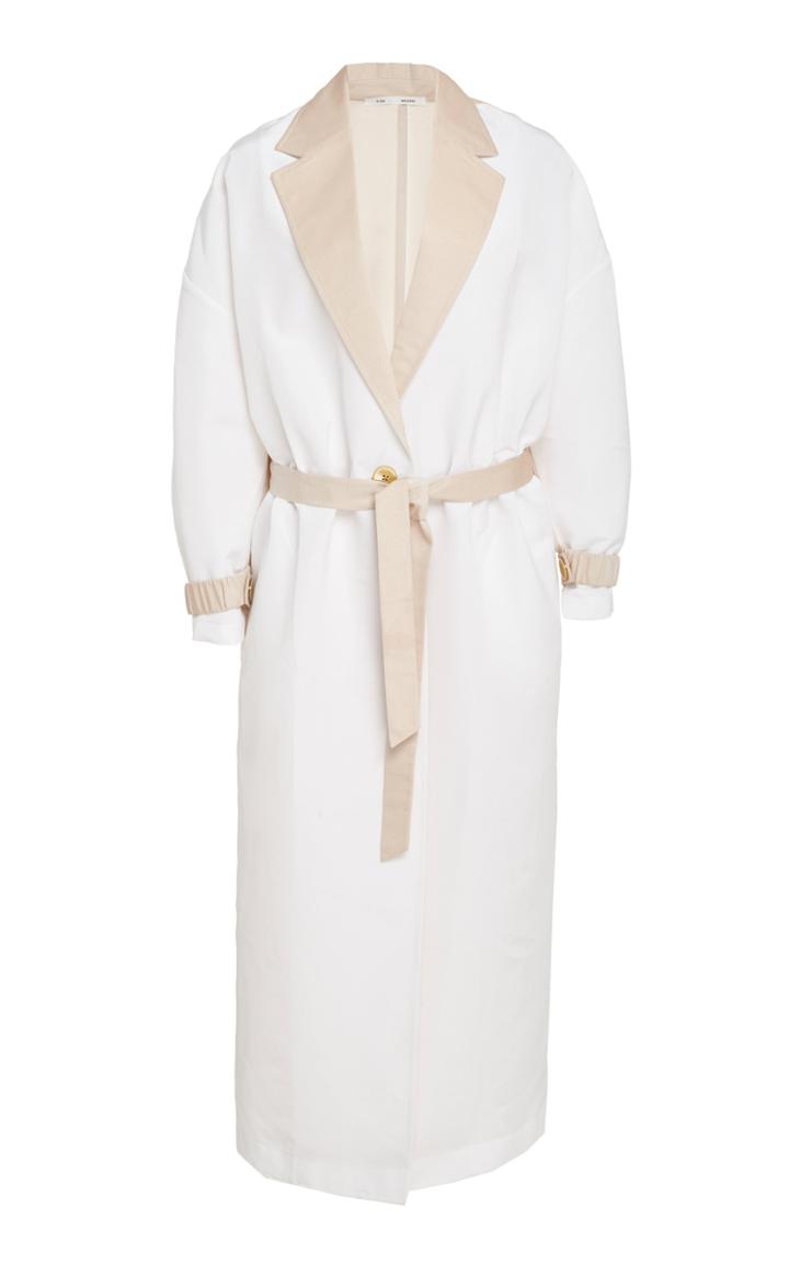 Moda Operandi Bouguessa Egg Shaped Contrasted Light Coat Size: S