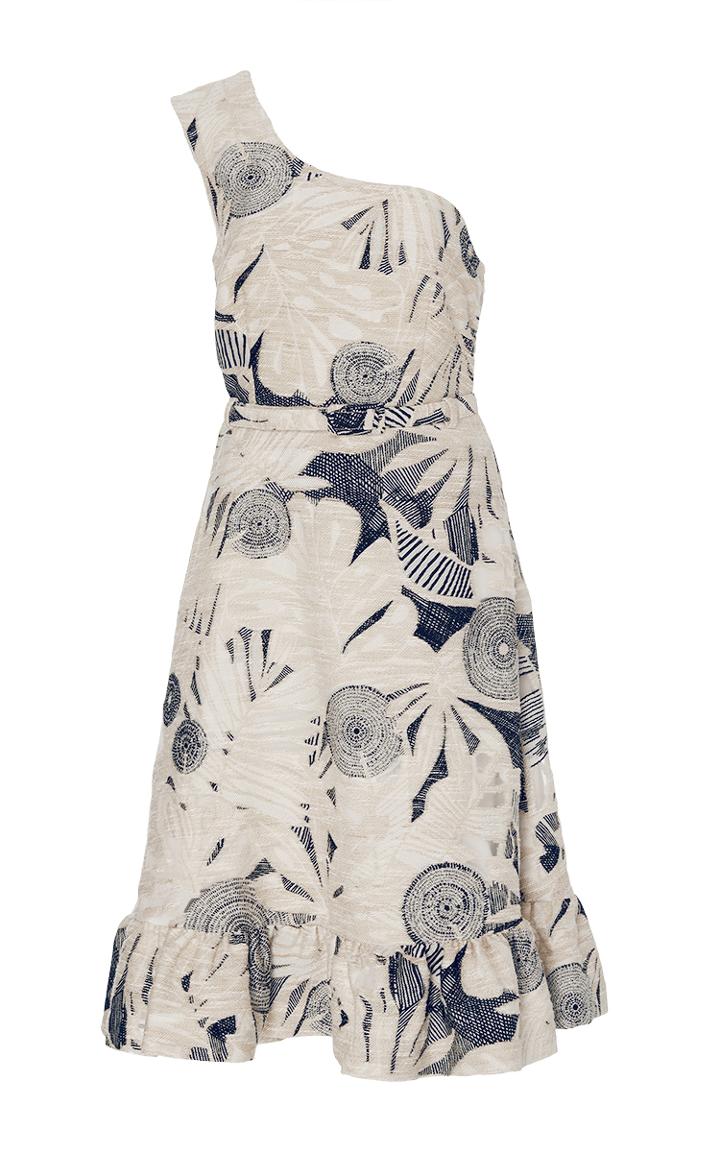 Co One Shoulder Belted Dress