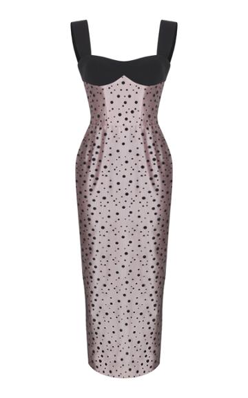 Rasario Spotted Midi Dress