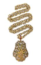 Mahnaz Collection 18k Gold Enamel And Multi-stone Necklace