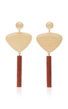 Sophie Monet The Empire Wood And Gold-plated Brass Drop Earrings