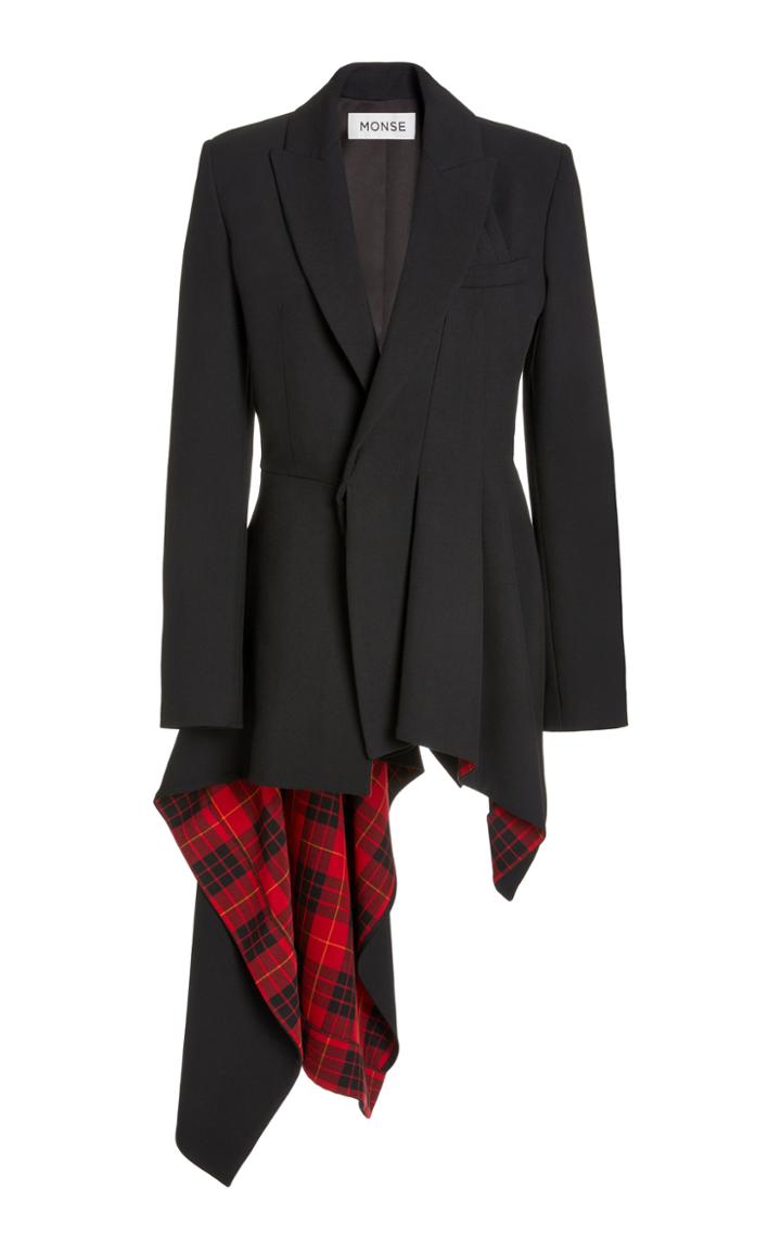 Moda Operandi Monse Cascade-plaid Crepe Blazer