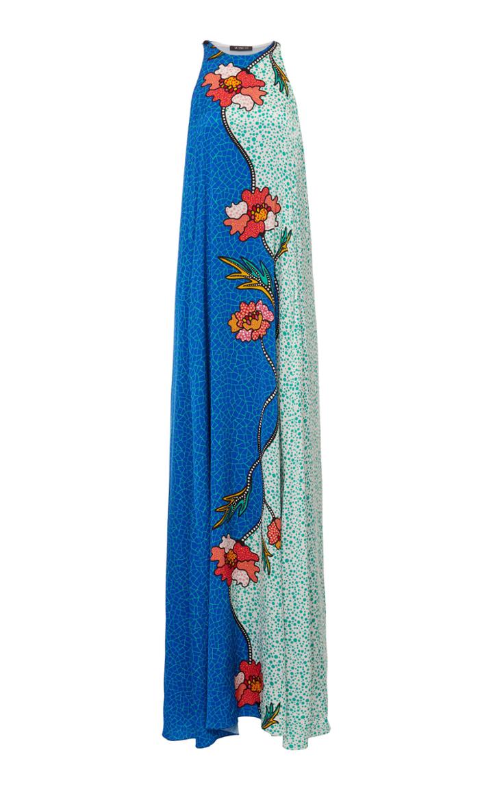 Mi Jong Lee Long Silk-blend Trapeze Dress