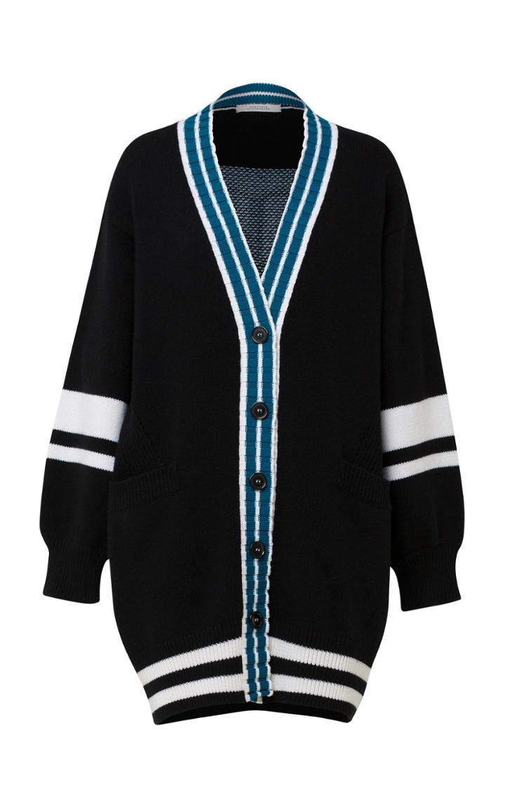 Dorothee Schumacher Fringe Vitality Striped Wool-blend Cardigan