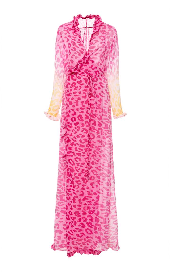Yuliya Magdych Guepard Chiffon Maxi Dress