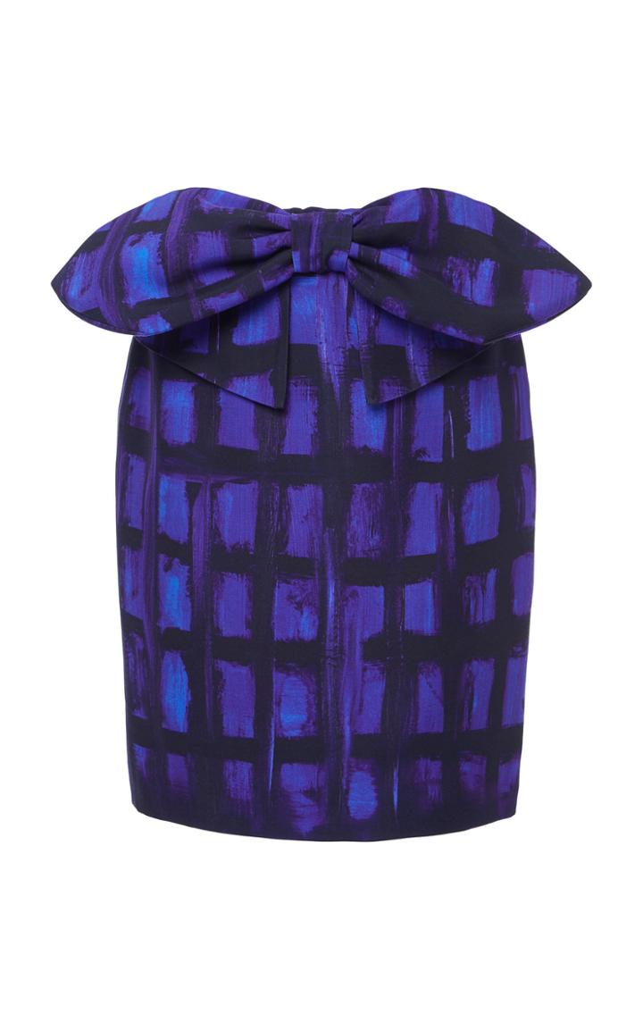 Moda Operandi Moschino Printed Bow-embellished Cady Skirt Size: 38