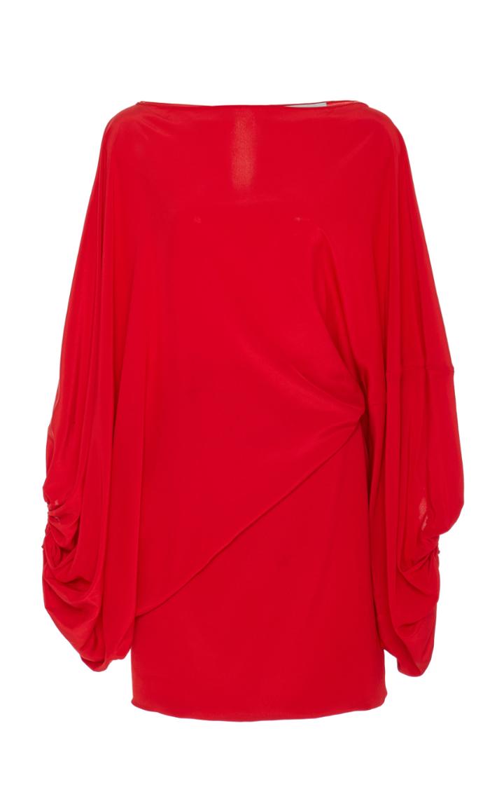 Silvia Tcherassi Ruched Genara Silk Mini Dress