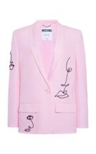 Moda Operandi Moschino Printed Silk Blazer Size: 36