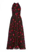 Lela Rose Sheer Floral-print Tulle Midi Dress