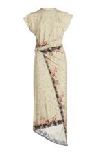 Paco Rabanne Printed Stretch-crepe Wrap-effect Midi Dress