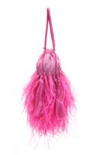 Attico Ostrich Feather Embellished Mini Pouch