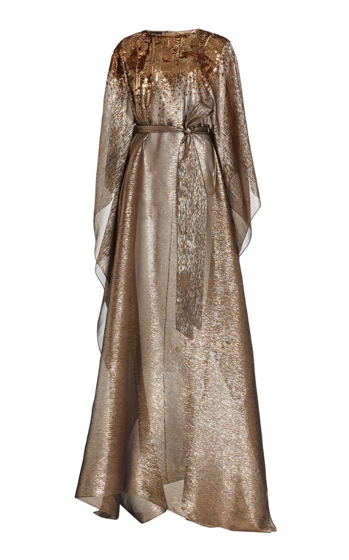 Moda Operandi Oscar De La Renta Embellished Silk-blend Caftan