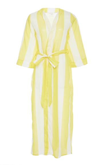 Verde Limon Striped Tie-front Cover-up