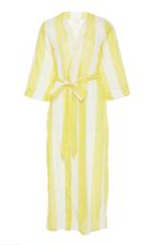Verde Limon Striped Tie-front Cover-up